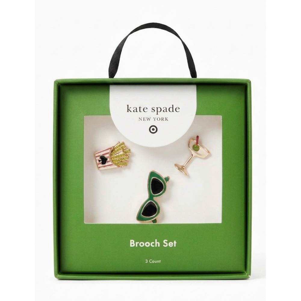 Kate Spade x Target Brooch Set Of 3 French Fries Sunglasses Martini Glass
